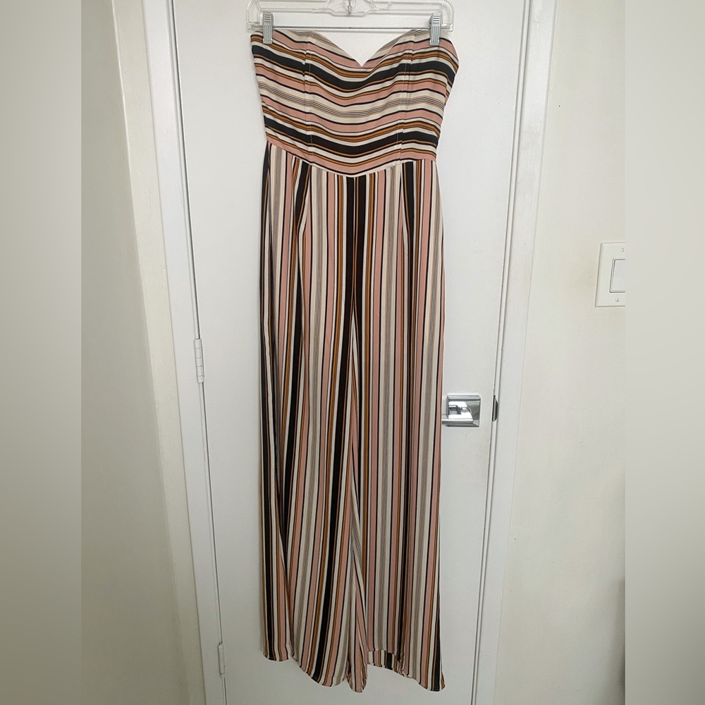 Leith Strapless Striped Jumpsuit